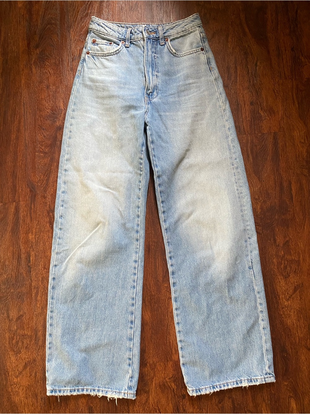 Zara Light Blue Wide Leg Jeans